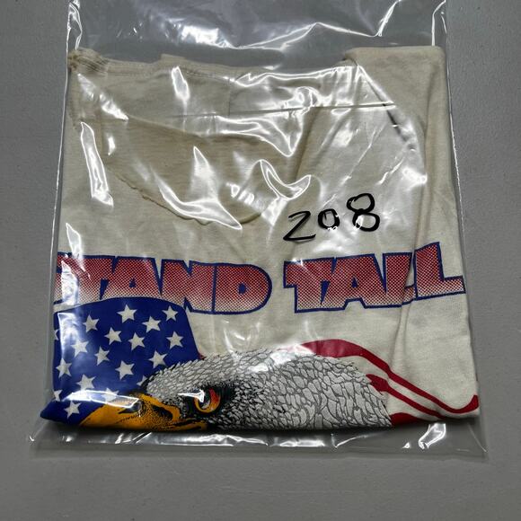 Vintage 90s USA T Shirt Single Stitch “stand Tall American “ Sz M /L Patriotic - Picture 11 of 11